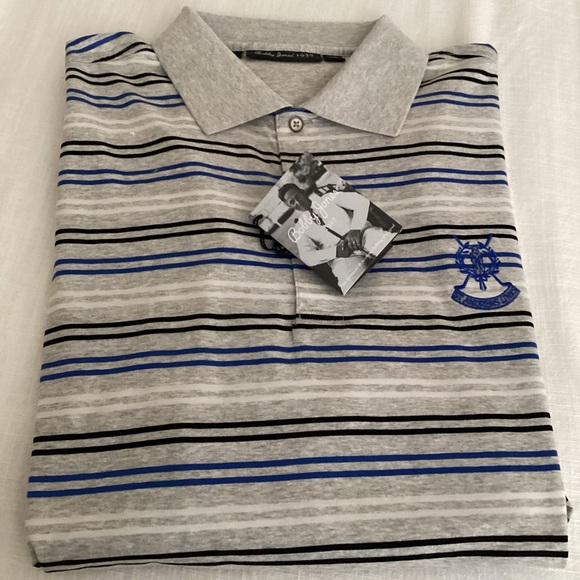 Bobby Jones 1927 Polo Shirt Mens Large St Andrew’s Links Stripe 100% Cotton NWT - Picture 13 of 13